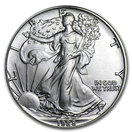 1988 1 oz Silver American Eagle BU 1988 1 oz Silver American Eagle BU